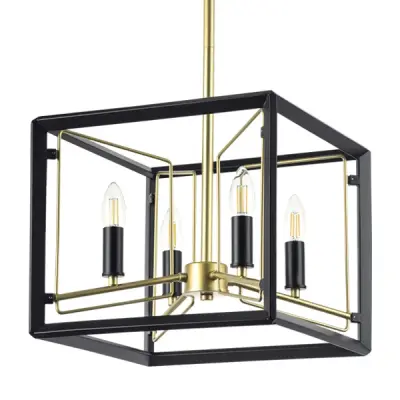 713447 Люстра REGOLO 4х40W E14 ЧЕРНЫЙ МАТОВЫЙ/ЗОЛОТО Lightstar