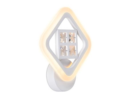 Настенный светодиодный светильник с хрусталем FA284 WH белый 15W 260*230*60