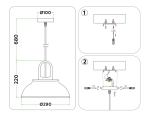 Подвесной светильник в стиле лофт TR8190 WH/LW белый/светлое дерево E27 max 40W D290*900