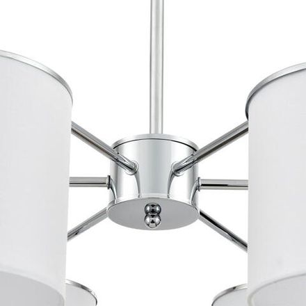 6591/6 CLASSI LN25 хром/белый, металл/текстиль Люстра подвесная E14 6*40W 220V SUNTORI