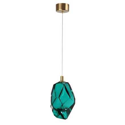 7110/4LA L-VISION ODL25 Подвесной светильник бронзовый/бирюз. стекло/металл IP20 LED 4W 300Лм 3000K 200° 220V GEMME