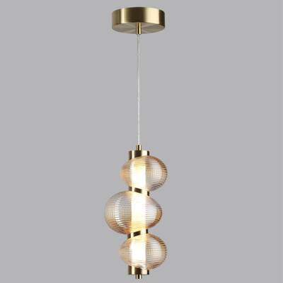 5095/12L L-VISION ODL25 417 латунный/янтарный градиент/металл/стекло Подвес LED 12W 4000K 1492Лм BRUCO