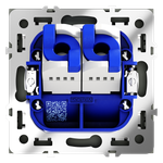 VLS060206 Розетка компьютерная встраиваемая VOLTUM S70 двойная RJ45+RJ45 кат.6, (титан) (ТМ Maytoni)