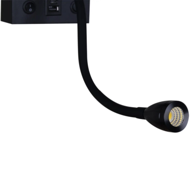 86210-9.2-001KT LED3W+E14 BK светильник настенный Reluce, E14+LEDх1