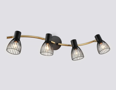 Светильник накладной TR8662/4 BK/GD черный/золото E14/4 max 60W 760*100*170