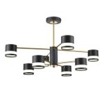 8240/8C COMFI LN25 черный/латунь, металл/акрил Люстра потолочная LED GX53 8*7W 220V LANIKA
