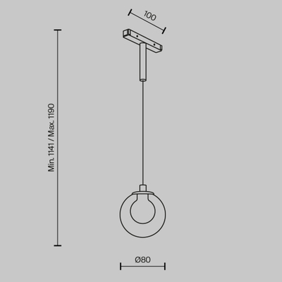Трековый подвесной светильник Пузырь / Bubble Basity 3000K/6000K 4Вт 360°, TR181PL-1-4WTW-B. TM Maytoni