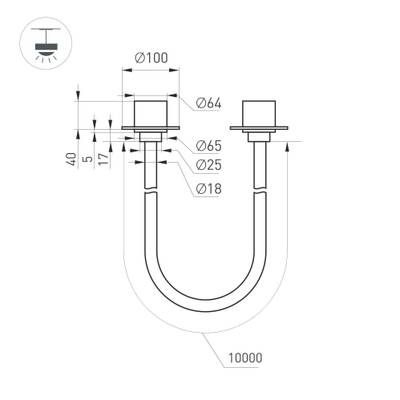 Светильник SP-TROPIC-BUILT-TRIMLESS-R18-L10000-110W Day4000 (BK, 360 deg, 230V) (Arlight, IP20 Пластик, 3 года)