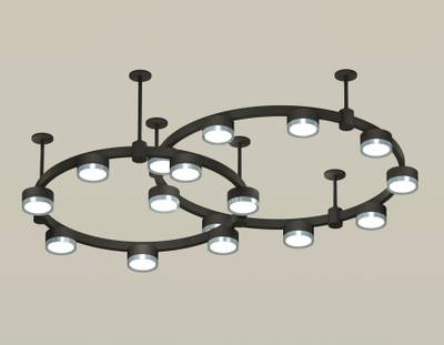 Комплект подвесного светильника XR92221160/16 SBK/PPH черный песок/графит полированный GX53 (A9222, A9227, C9242, C9238, N8133)