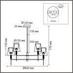 8279/8 CLASSI LN26 054 хром/серый, металл/керамика/текстиль Люстра Е14 8*40W 220V KARMEN
