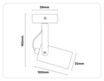 Накладной поворотный спот TA1302 WH белый GU10 max 12W 100*55*165