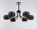 Светильник подвесной TR80167/6 BK/LWD черный/светлое дерево E14/6 max 40W D690*370
