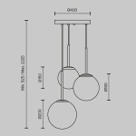 Подвесной светильник Basic form E14х3, MOD321PL-03G1. TM Maytoni
