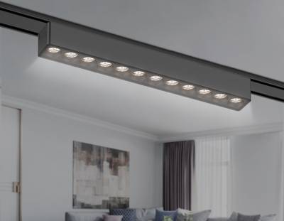 Светильник светодиодный трековый для шинопровода Magnetic Ultra Slim GV1409 BK черный IP20 12W 4200K 48V 24° 230*26*24