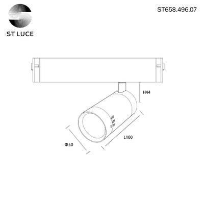 ST658.496.07 Св-к трек. Zoom Черный LED 1*7W 2700K-6000K 400Lm Ra&gt;90 15-38 IP20 D40xH90 220V