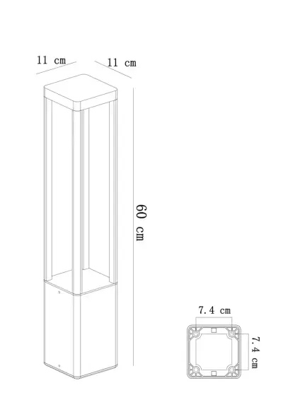 Ландшафтный светильник Arte Lamp PHERKAD A2726PA-1BK, 1хLED