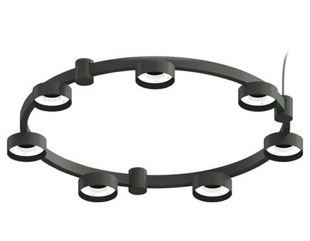 Корпус светильника Techno Ring подвесной для насадок Ø85мм C9238/7 SBK черный песок D635*70.5mm GX53/7
