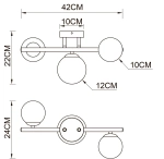 Потолочная люстра Arte Lamp GEMINI A2243PL-3PB, 3хG9
