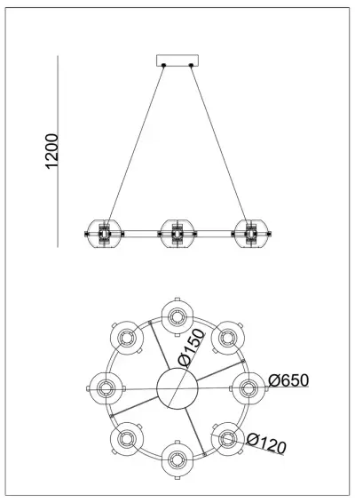 Подвесная люстра Arte lamp MARKAB A2471LM-16BK, 1хLED