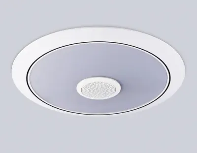 Музыкальный светодиодный светильник с подсветкой RGB FZ710 WH белый IP20 40W 3000-6500K+RGB Music 370*56 (ПДУ ИК)