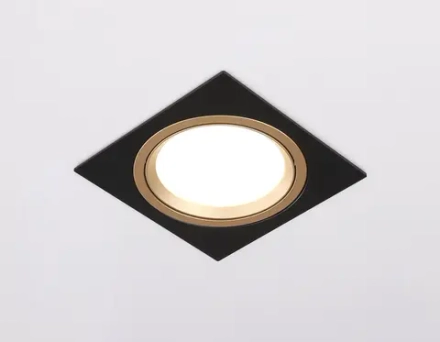 Светильник встраиваемый поворотный точечный TN51918 BK/GD черный/золото GX53 max 12W 115*115*23