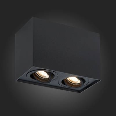 ST109.407.02 Светильник потолочный Мат. черный GU10 2*50W  L181xW100xH123 220V Без ламп