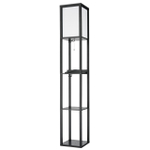8093/1F COMFI LN26 460 черный/белый, дерево/текстиль Торшер Е27 1*60W 220V PRACTIC