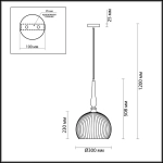 4766/1 PENDANT ODL21 413 белый/бронзовый Подвес E27 60W RUNGA