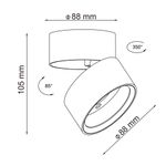 ST651.542.14 Светильник потолочный поворотный Белый LED 1*14W 4000K 1 100Lm Ra&gt;90 120° IP20 D105xH88 170-240VV