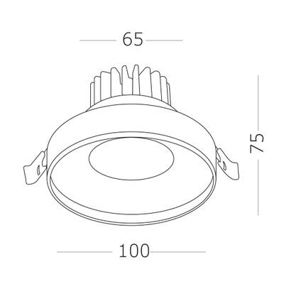 ST751.548.10 Св-к встр. Белый LED 1*10W 4000K 750Lm Ra&gt;90 38° IP20 D100xH75 170-240V