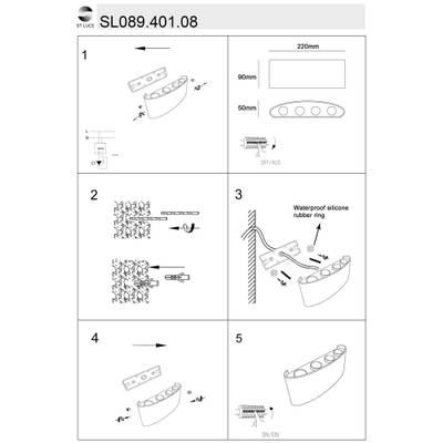 SL089.401.08 Светильник уличный настенный ST-Luce Черный кварцевый LED 8*1W 4000K