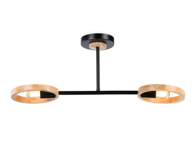 Подвесной светильник со сменной лампой TR8244/2 BK/LWD черный/светлое дерево E27/2 max 40W 590*165*220