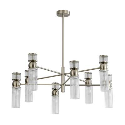 8277/8 MODERNI сатин никель/прозрачный, металл/стекло Люстра Е14 8*40W 220V DENVER