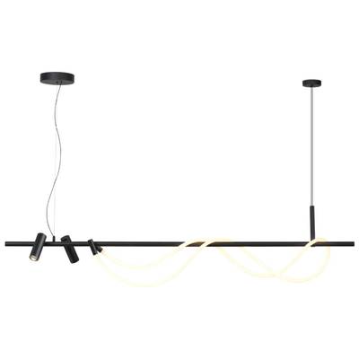 4391/40L HIGHTECH ODL24 263 черный/металл/канат Подвесной св-к с раздельн. вкл IP20 LED 40W 1580Лм 4000K CORDA