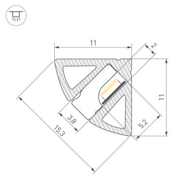 Профиль SL-KANT-H11-2000 ANOD BLACK (Arlight, Алюминий)