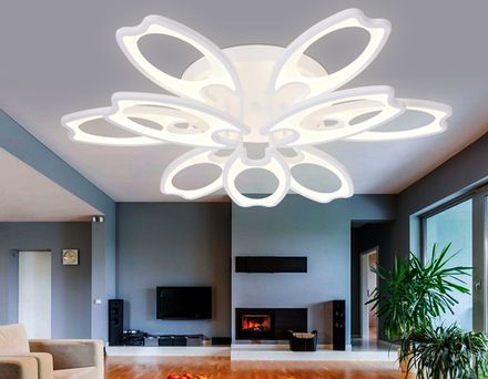 Потолочный светодиодный светильник с пультом FA579/6+3 WH белый 162W 700*640*120 (ПДУ РАДИО 2.4G)