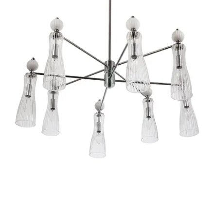 8268/8 NEOCLASSI LN26 160 хром/белый/прозрачный, металл/керамика/стекло Люстра Е14 8*40W 220V EMILY