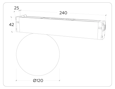 Светильник светодиодный диммируемый для шинопровода Magnetic 220V GL1371 BK черный IP20 10W 3000K-6400K 120° D120/232*120*167 (Без ПДУ)