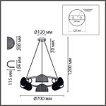 6571/6 NEOCLASSI LN25 медный/белый/металл/стекло Люстра E14 6*60W 220V FIORO