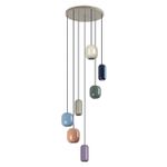 5053/7 PENDANT ODL24 447 цвет слонов.кости/мультиколор/металл Подвес GU10 LED 7*4W OVALI