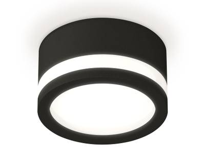 Комплект накладного светильника с акрилом XS8102017 SBK/FR черный песок/белый матовый GX53 (C8102, N8415)