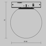 Трековый светильник Луна / Luna Levity 3000К 3Вт 200°, TR185-1-3W3K-B. TM Maytoni