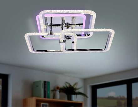 Потолочный светодиодный светильник с пультом FA536/3 CH хром 118W 510*510*150 (ПДУ РАДИО 2.4G)