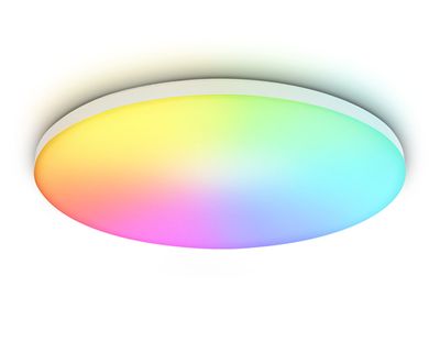Потолочный светодиодный светильник с Wi-Fi Яндекс Алисой/Tuya/Smart Home/Alexa FZ2002 WH белый IP54 25W 3000K-6500K+RGB D370*55 (ПДУ ИК)
