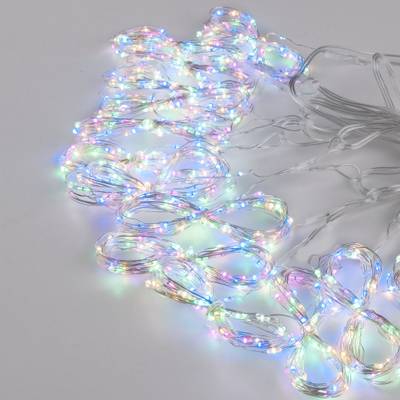 Гирлянда занавес "роса" мульти 2*2,6М IP20 200-006