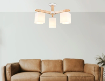 Подвесная люстра TR83115/3 WH/LW белый/светлое дерево E27/3 max 40W D580*320