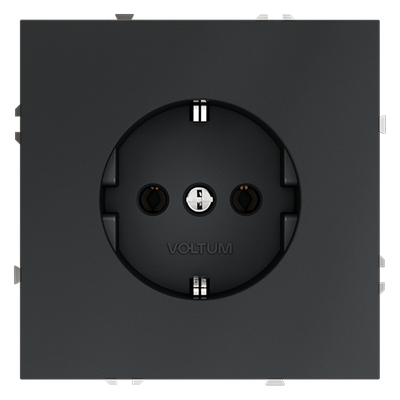 VLS040107 Розетка встраиваемая VOLTUM S70 с заземлением 16А, (графит) (ТМ Maytoni)
