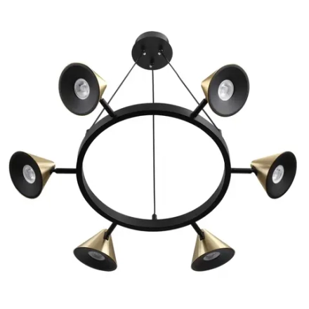 8233/6 COMFI LN25 209 черный/золото, металл Подвесной светильник GU10 LED 6*7W 220V LAMINA
