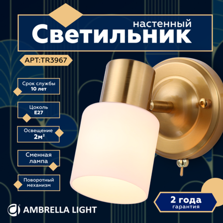 Накладной спот с выключателем TR3967 BS/FR латунь/белый матовый  E27 max 40W 140*80*194