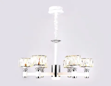Подвесная светодиодная люстра TR4518/6 WH/CH белый/хром 120W D730*370 (Без ПДУ)